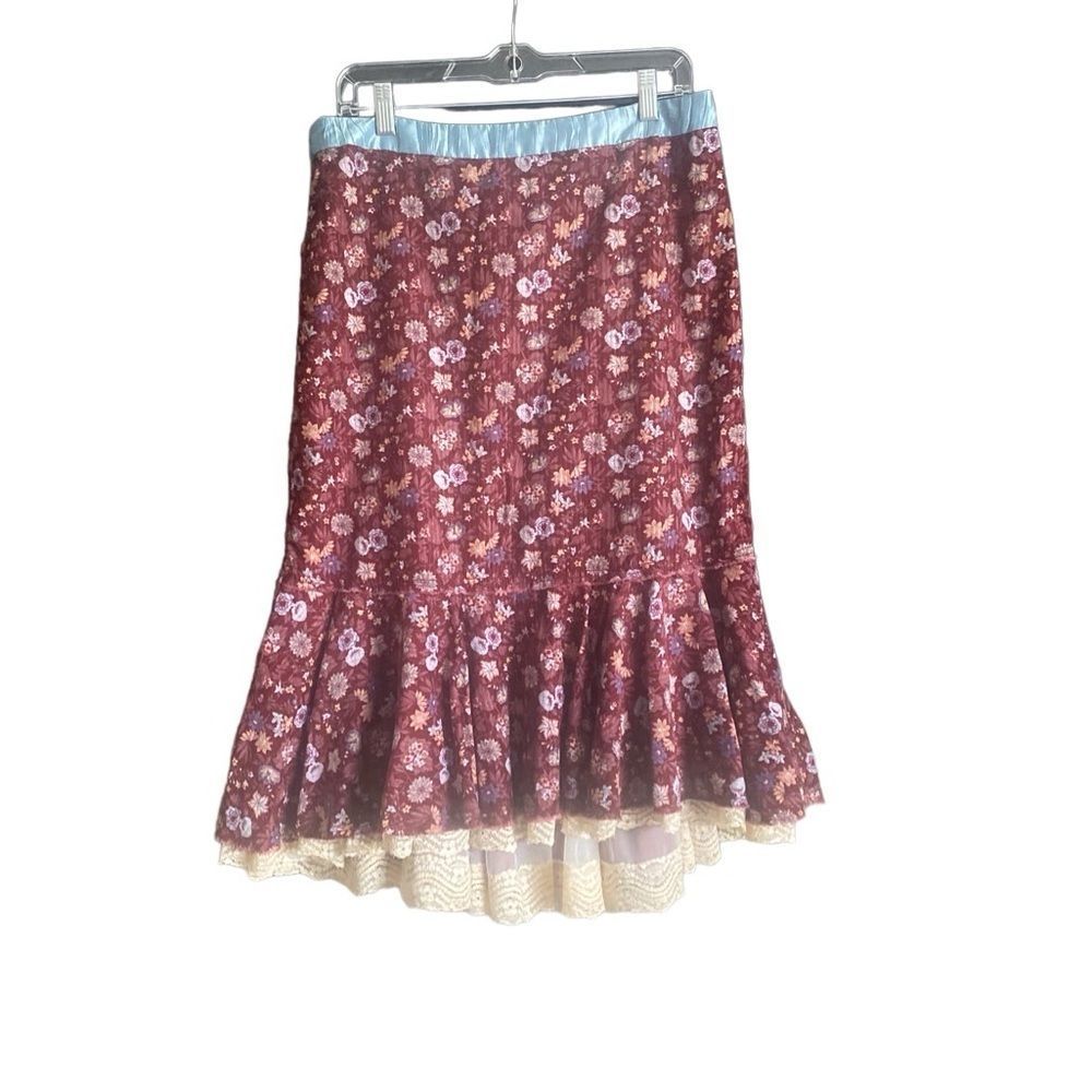 Free People Bohemian Floral Corduroy Skirt. Size 12.